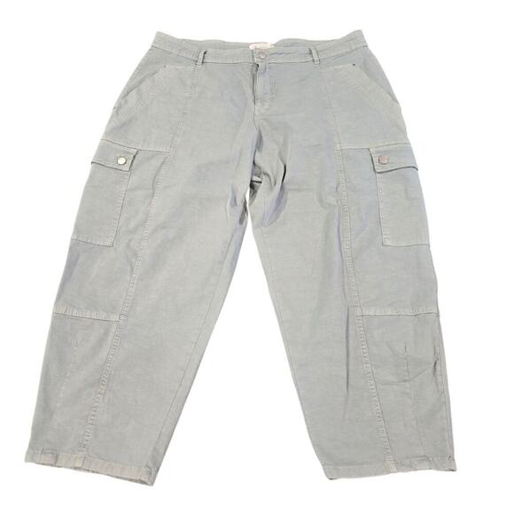 Anthropologie Nell Canvas Utility Relaxed Straight Leg Cargo Pants Size: 18W - Picture 2 of 4